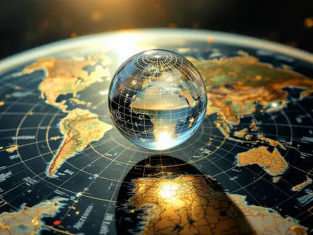 Le globe de la planette terre. Les soins à distance dans le monde entier.