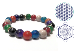 Bracelet Femme 7 Chakras et Reiki programmé pour guérison optimale.