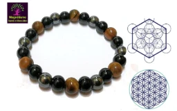 Bracelet en Hématite et Obsidienne Noire magnétisé de guérison.