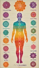 Un plan dessiné des chakras énergétiques.
